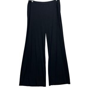 Chicos Travelers Wide Leg Pants Women 2 Large 12Black High Rise Palazzo Slinky